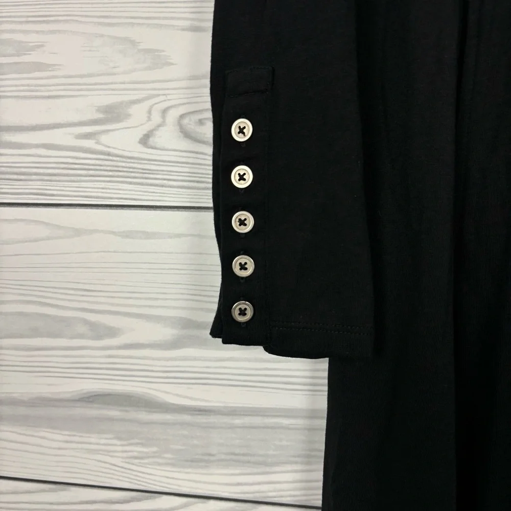 Soft Surroundings Black Jackie Knit Midi Dress Size Large Modal Blend - Picture 3 of 8